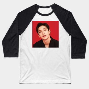 Kpop Stray Kids Bangchan Red Background Baseball T-Shirt